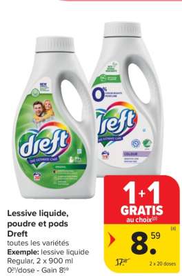 Dreft Lessive liquide, poudre et pods