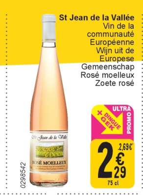 St Jean de la Vallée Rosé Moelleux