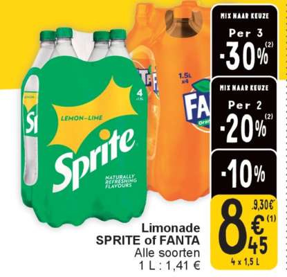 Limonade Sprite of Fanta