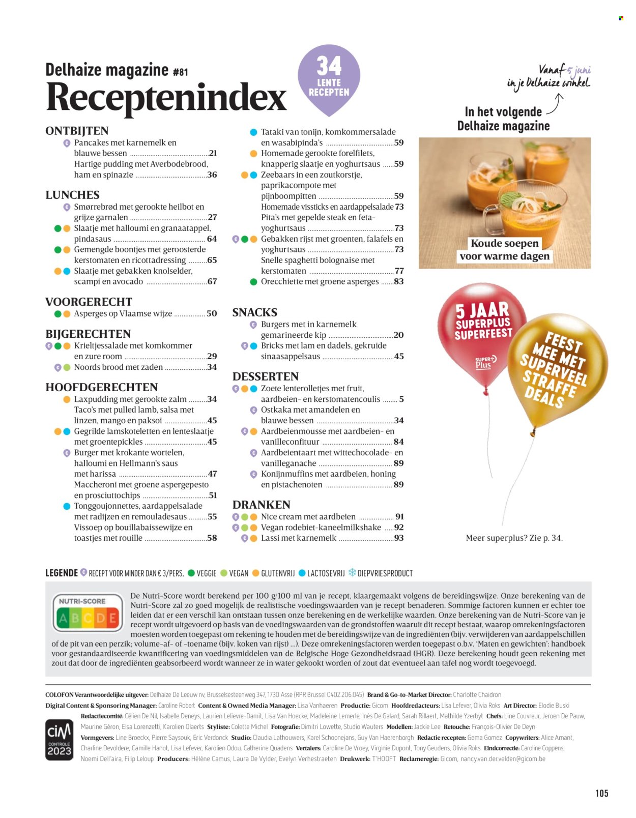 Catalogue Delhaize. Page 105.