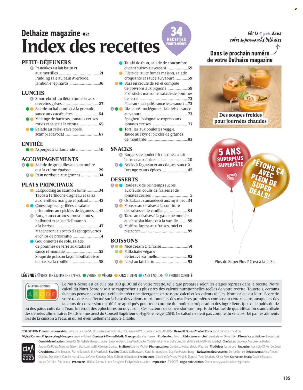 Catalogue Delhaize. Page 105.