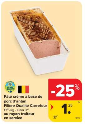 Pâté crème à base de porc d'antan
