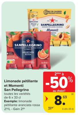 Limonade pétillante et Momenti San Pellegrino
