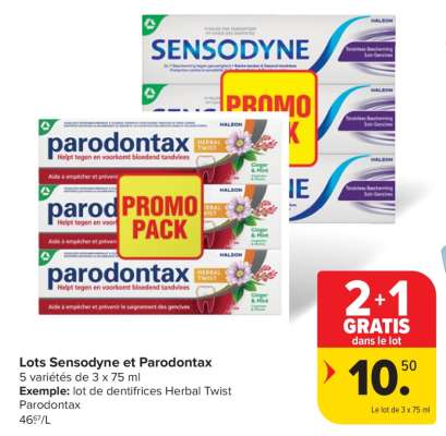 Lots Sensodyne et Parodontax