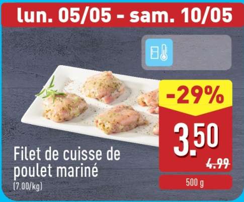 Filet de cuisse de poulet mariné