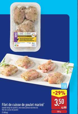 Filet de cuisse de poulet mariné