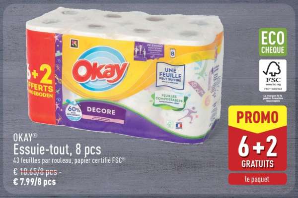 Okay Essuie-tout, 8 pcs