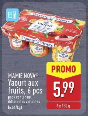 MAMIE NOVA Yaourt aux fruits, 6 pcs