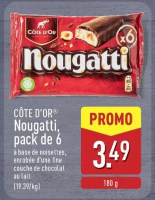 CÔTE D'OR Nougatti, pack de 6