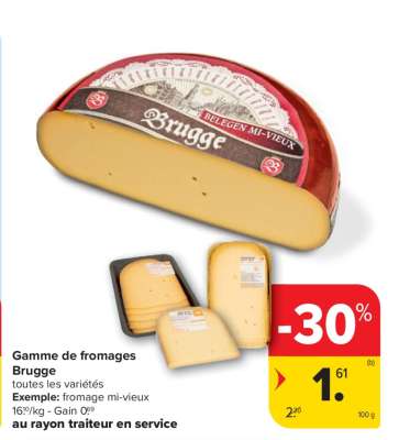 Gamme de fromages Brugge