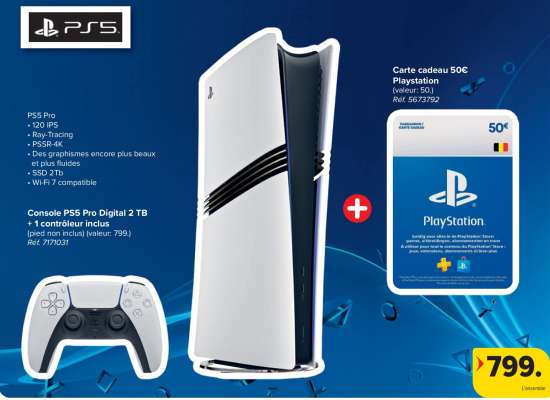 Console PS5 Pro Digital 2 TB + 1 contrôleur inclus