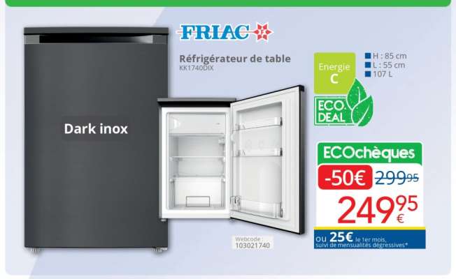 FRIAC Réfrigérateur de table KK1740DIX