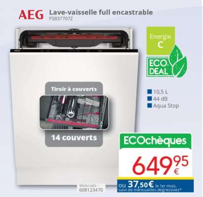 AEG Lave-vaisselle full encastrable FSB37707Z