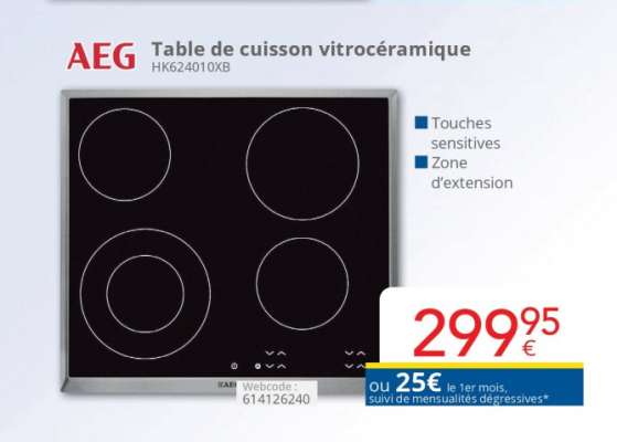 AEG Table de cuisson vitrocéramique