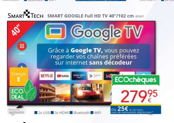 SMART GOOGLE Full HD TV 40"/102 cm 40VA1