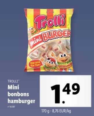 Trolli Mini bonbons hamburger