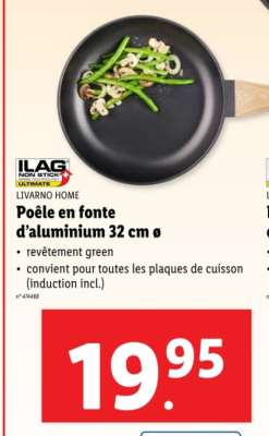 Poêle en fonte d'aluminium 32 cm ø