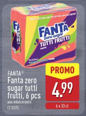 Fanta zero sugar tutti frutti, 6 pcs