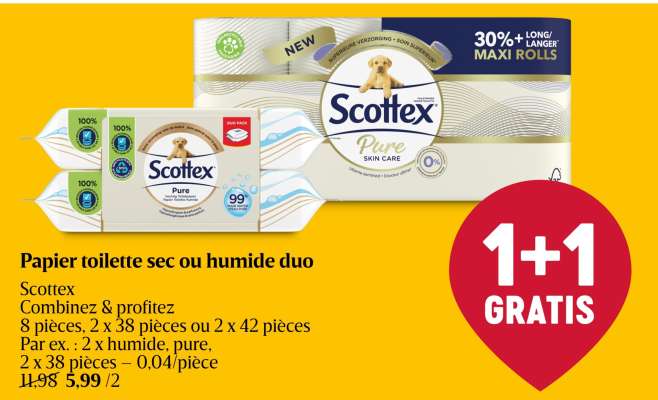 Papier toilette sec ou humide duo