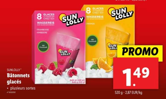 SUNLOLLY Bâtonnets glacés