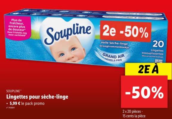 Soupline Lingettes pour sèche-linge