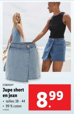 ESMARA Jupe short en jean