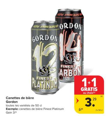 Canettes de bière Gordon