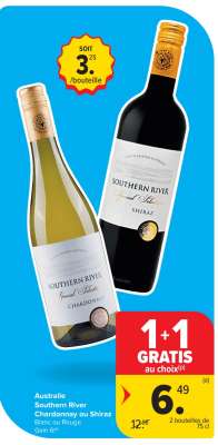 Southern River Chardonnay ou Shiraz