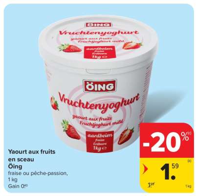 Yaourt aux fruits en seau