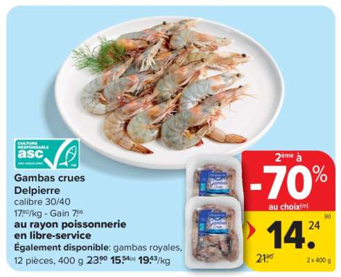 Gambas crues Delpierre