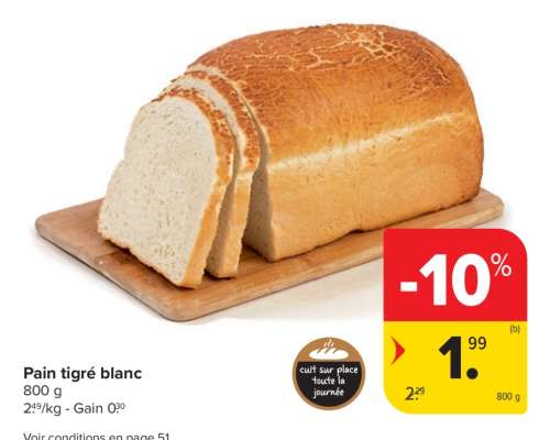 Pain tigré blanc