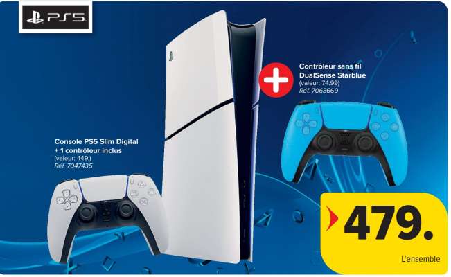 Console PS5 Slim Digital + 1 contrôleur inclus