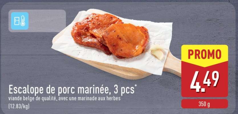 Escalope de porc marinée, 3 pcs