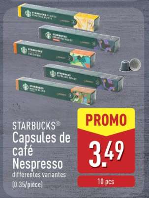 STARBUCKS Capsules de café Nespresso