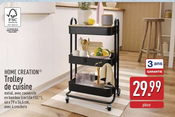 HOME CREATION Trolley de cuisine