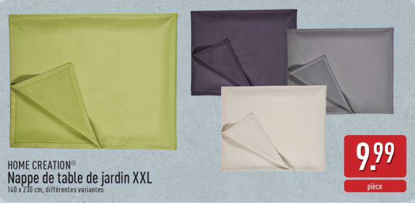 HOME CREATION® Nappe de table de jardin XXL